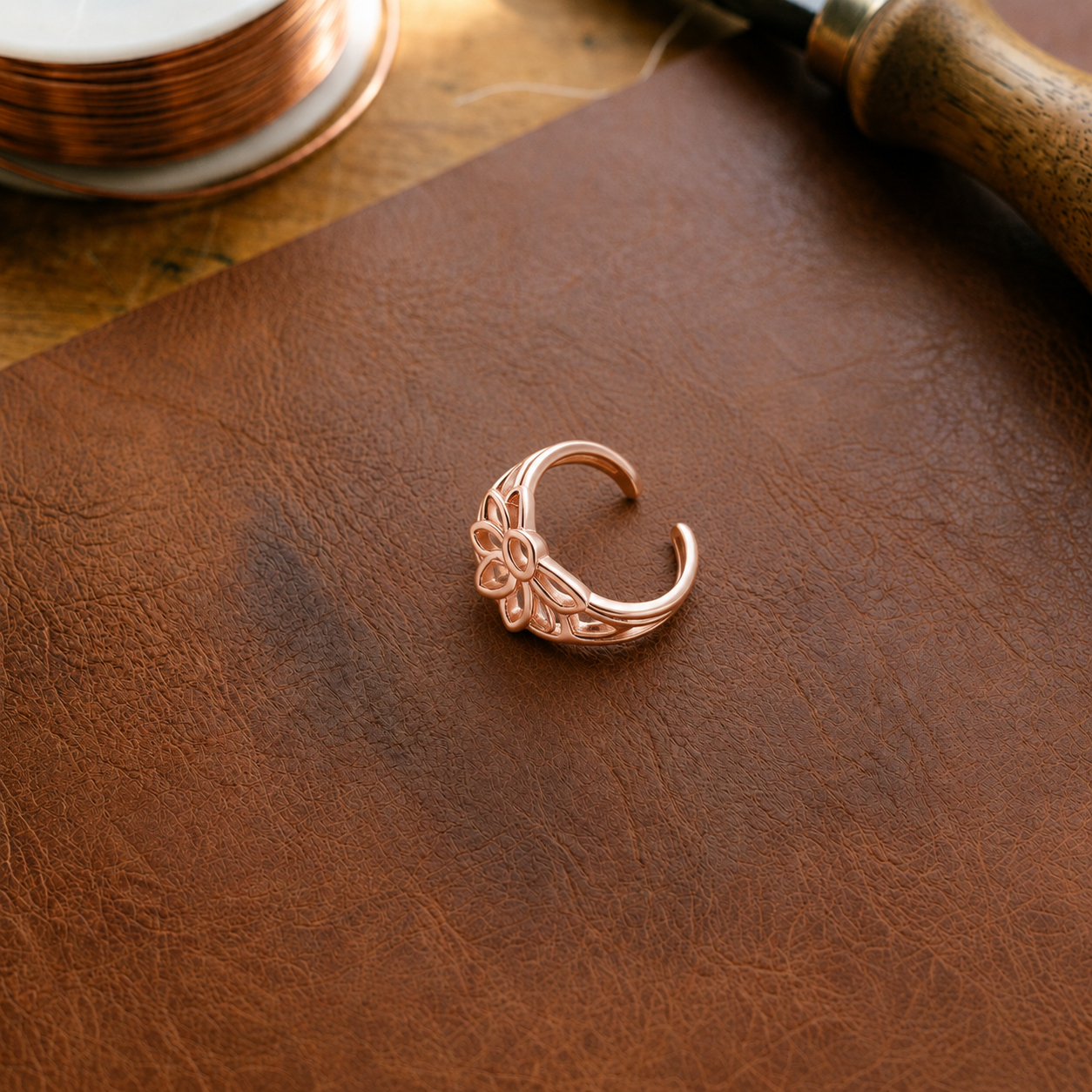 Helen's Petal Copper Toe Ring