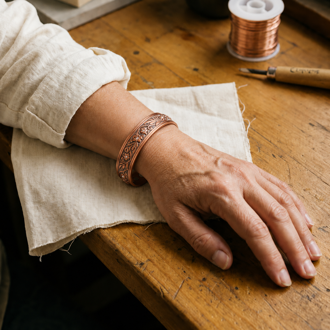 Helen's Sprig Copper Bracelet