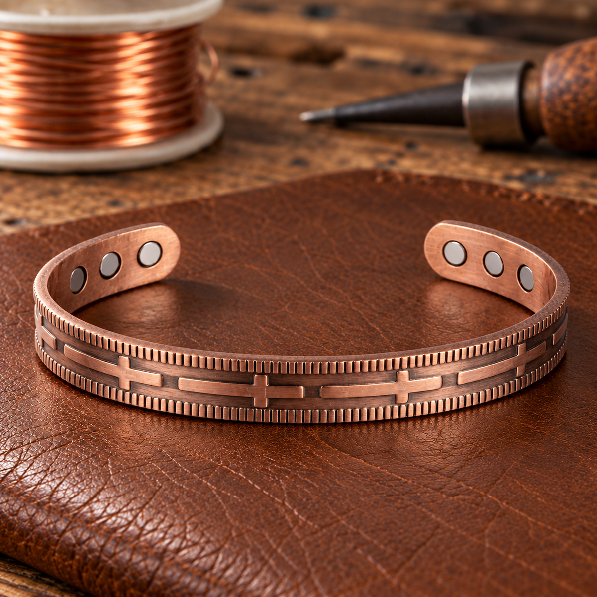 Helen's Cross Copper Bracelet
