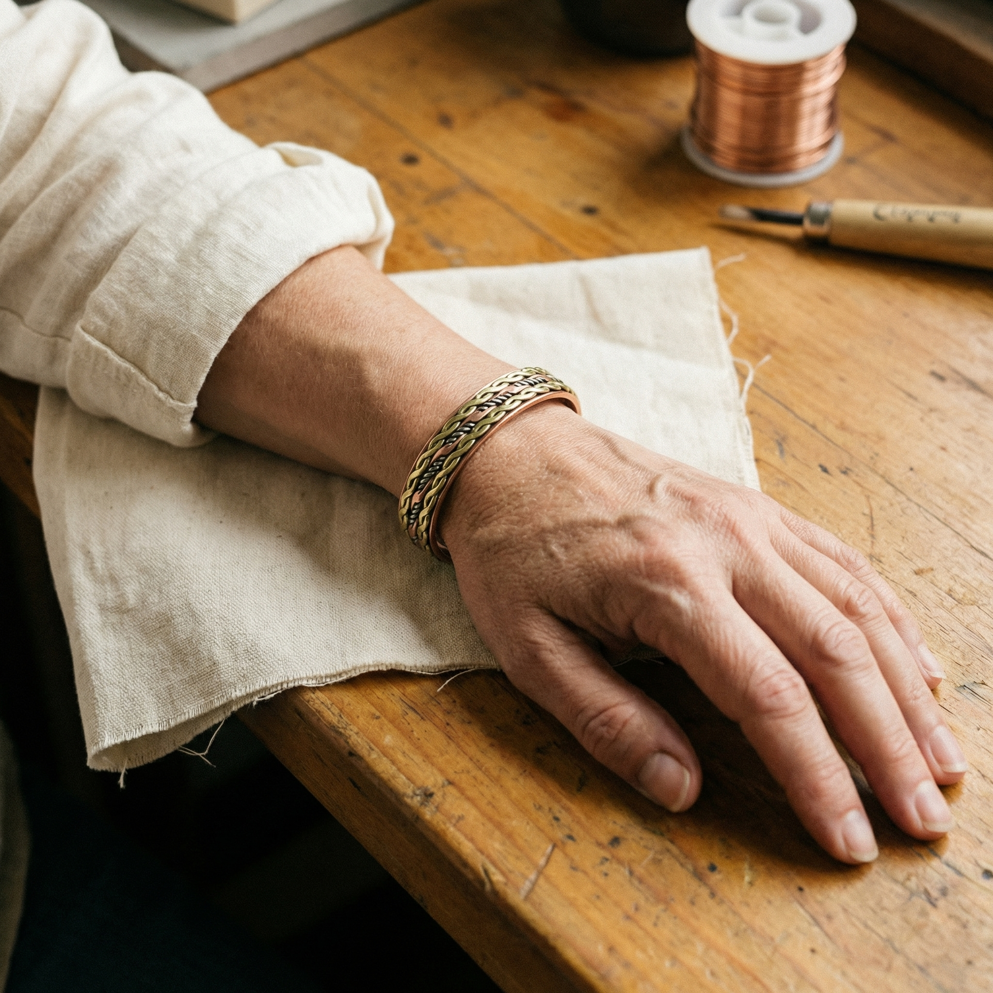 Helen's Weave Copper Bracelet