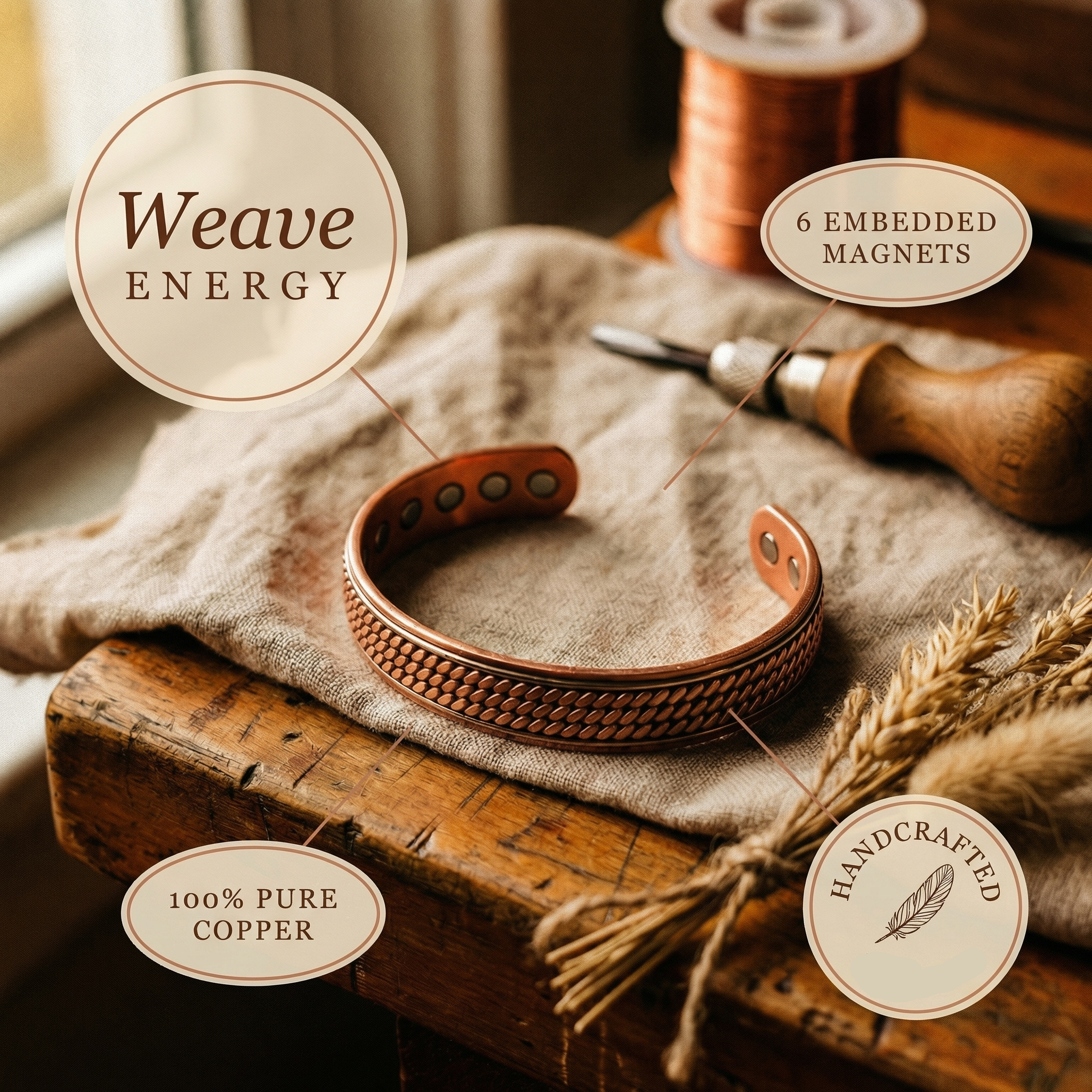 Helen's Weave Copper Bracelet