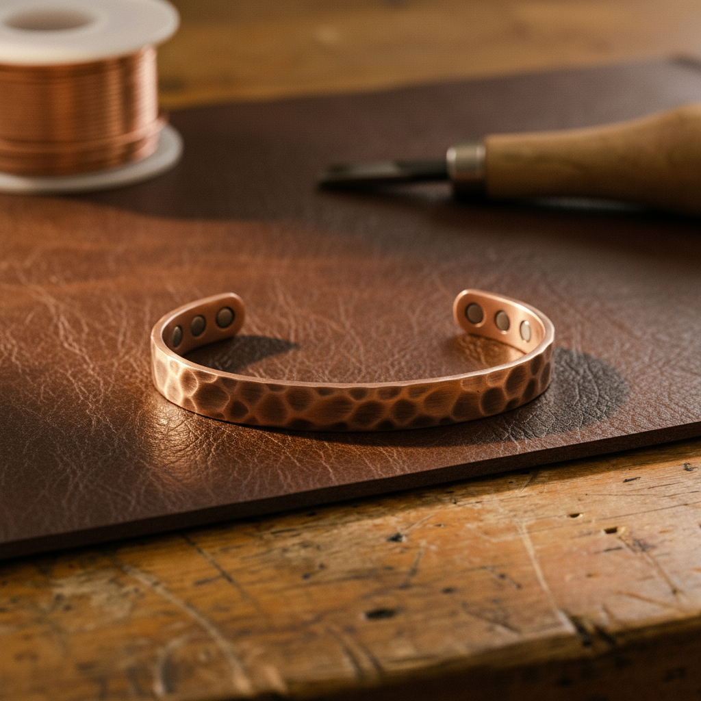 Helen's Furrow Copper Bracelet