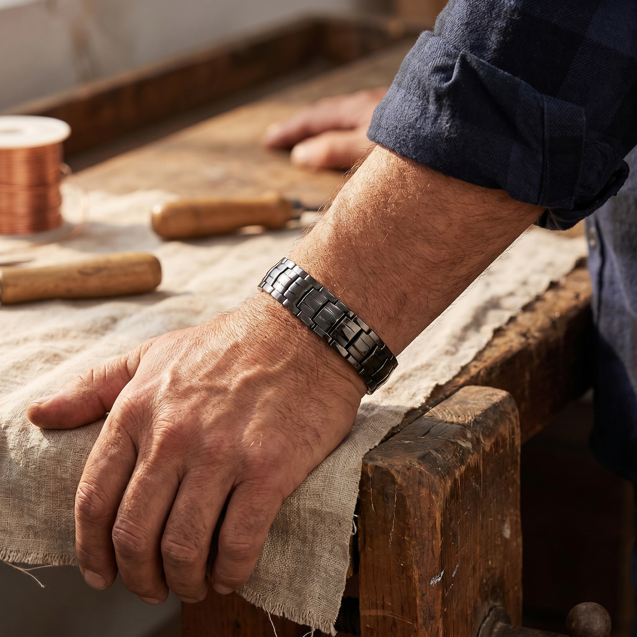 Helen's Ochre Men's Copper Bracelet