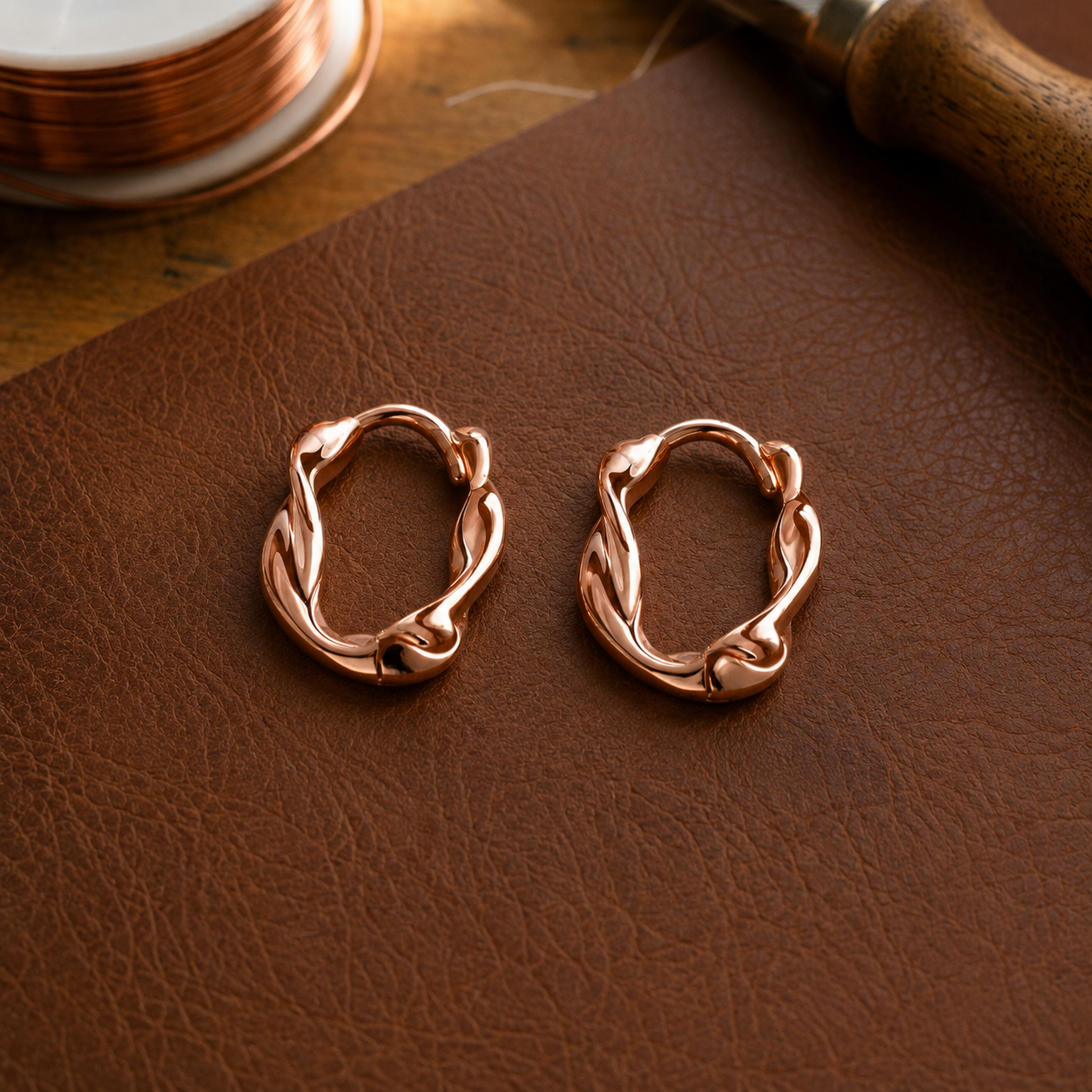 Helen's Swirl Copper Earrings