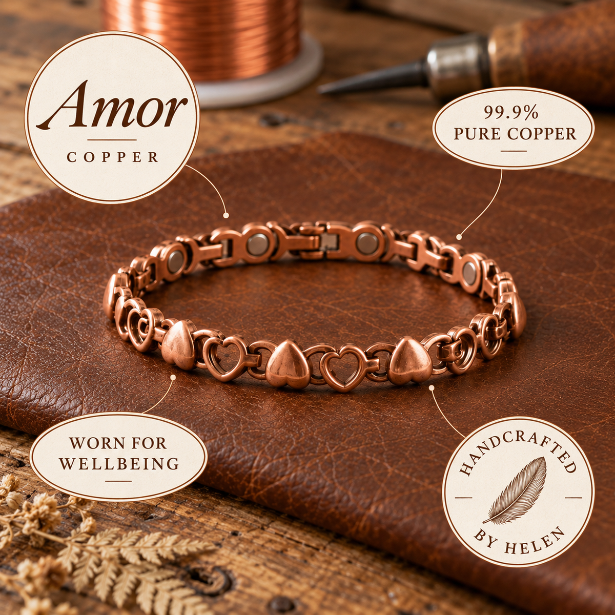Helen's Amor Copper Anklet