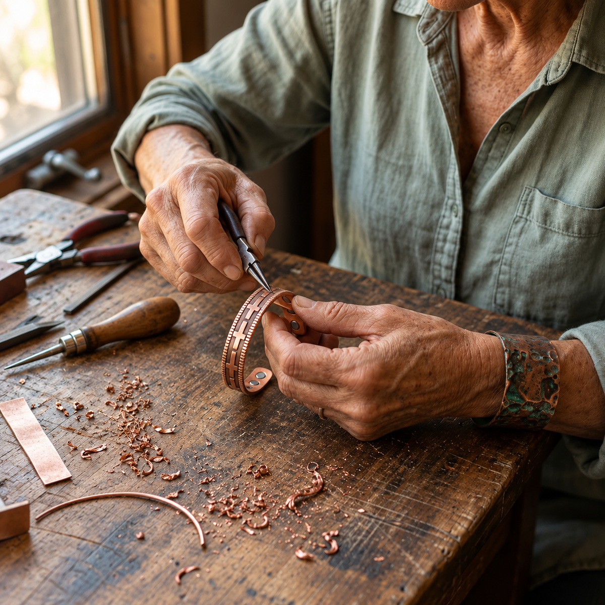 Helen's Cross Copper Bracelet