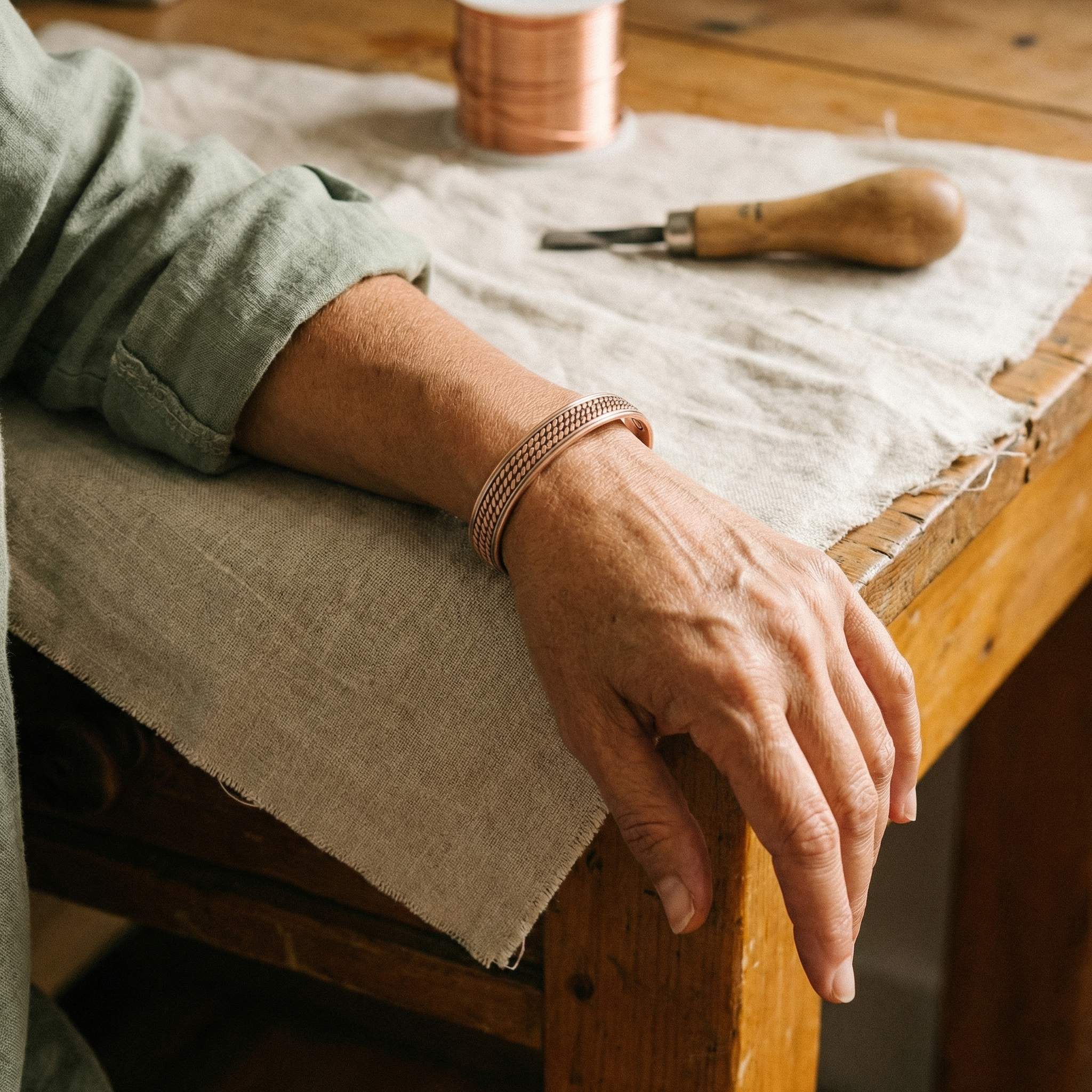 Helen's Weave Copper Bracelet