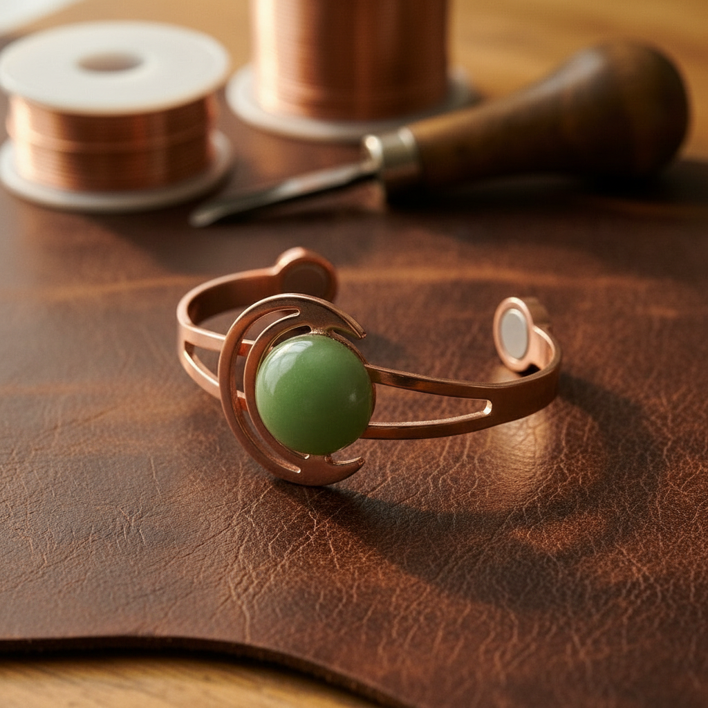 Helen's Sphere Green Copper Bracelet