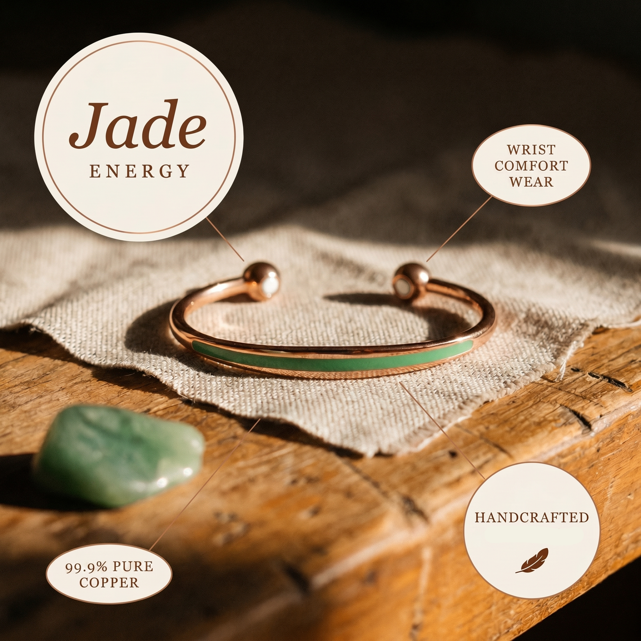 Helen's Jade Copper Bracelet