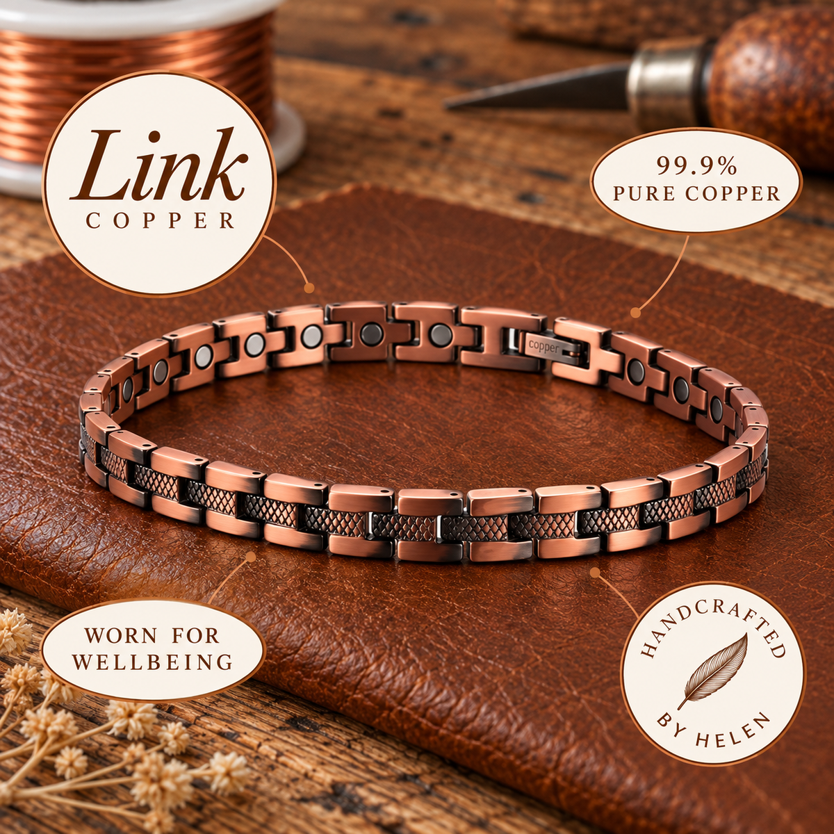 Helen's Link Copper Anklet