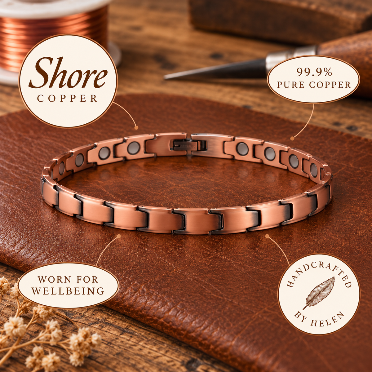 Helen's Shore Copper Anklet